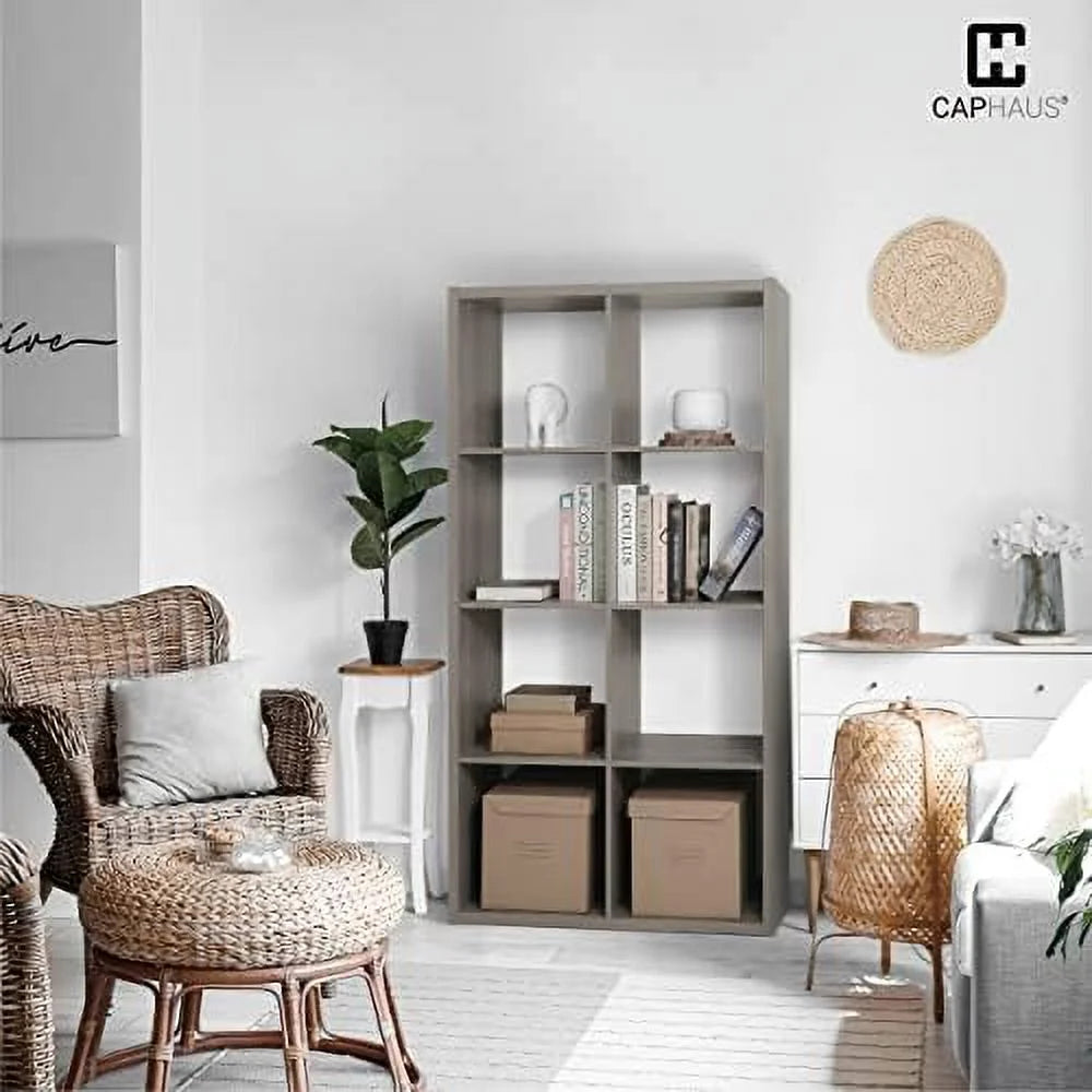 HOOMHIBIU 13-Inch 8-Cube Organizer Bookcase White D919