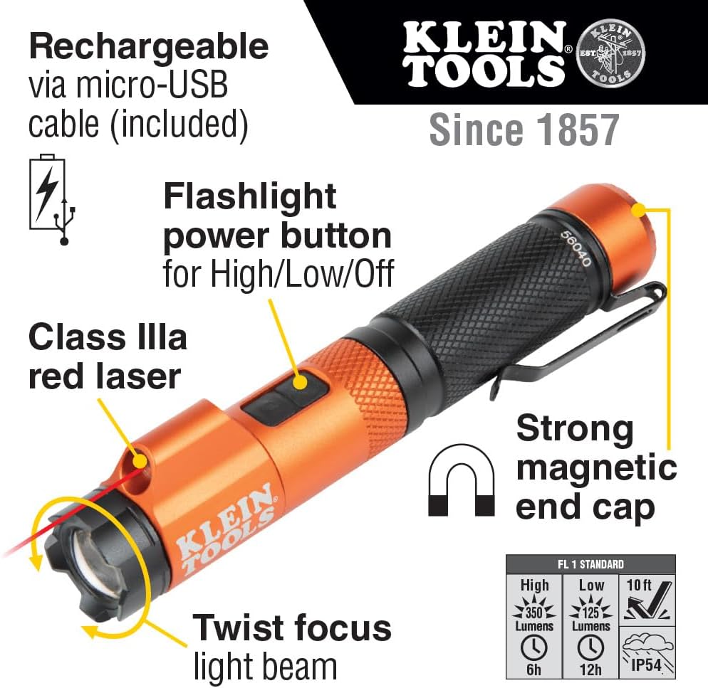 Magnetic LED Flashlight 350 Lumen Rechargeable Twist Focus a7