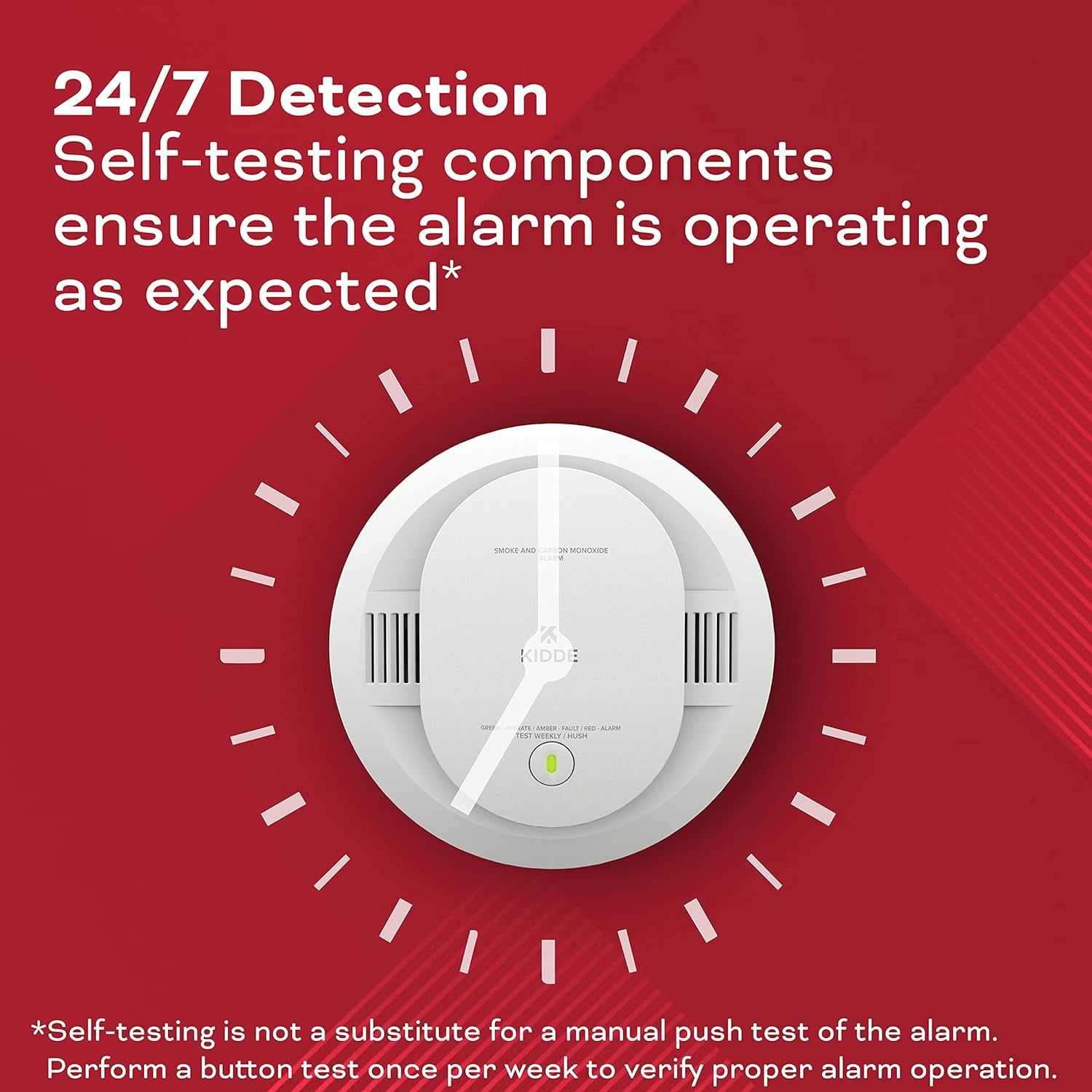 Kidde Smoke & Carbon Monoxide Detector, AA Battery Powered, 1 Pack B52263
