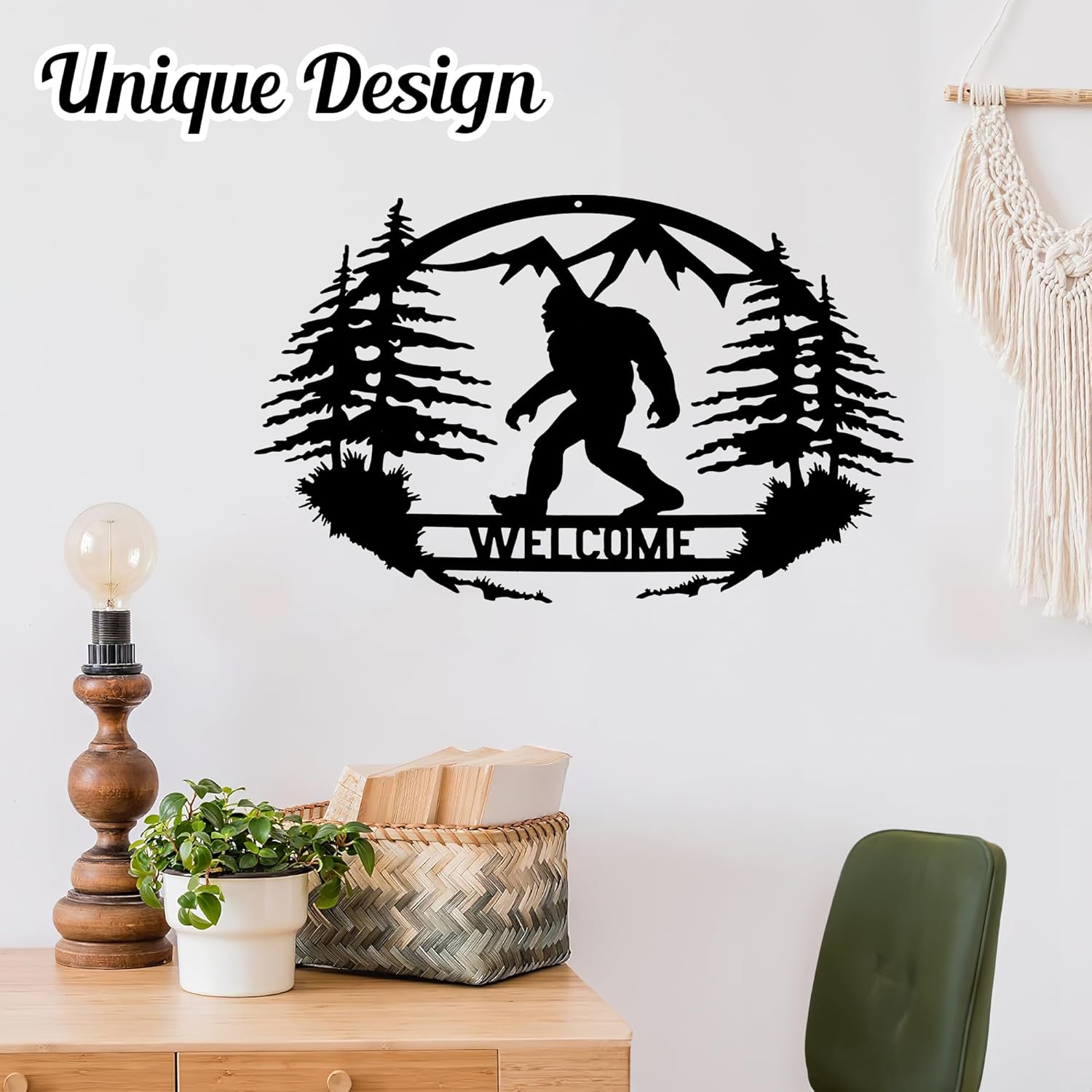 Bigfoot Metal Welcome Sign Wall Art 14 Inch k7
