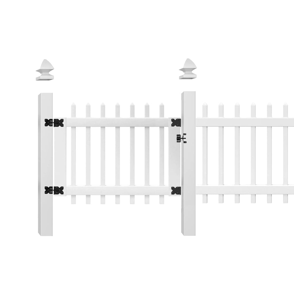 Chelsea 3 ft. x 42 in. White Vinyl Picket Fence Gate Y30292
