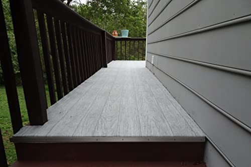Outdoor Flooring Roll Grey Oak Wood 72 sq ft Waterproof All-Weather Deck Patio Cover a7