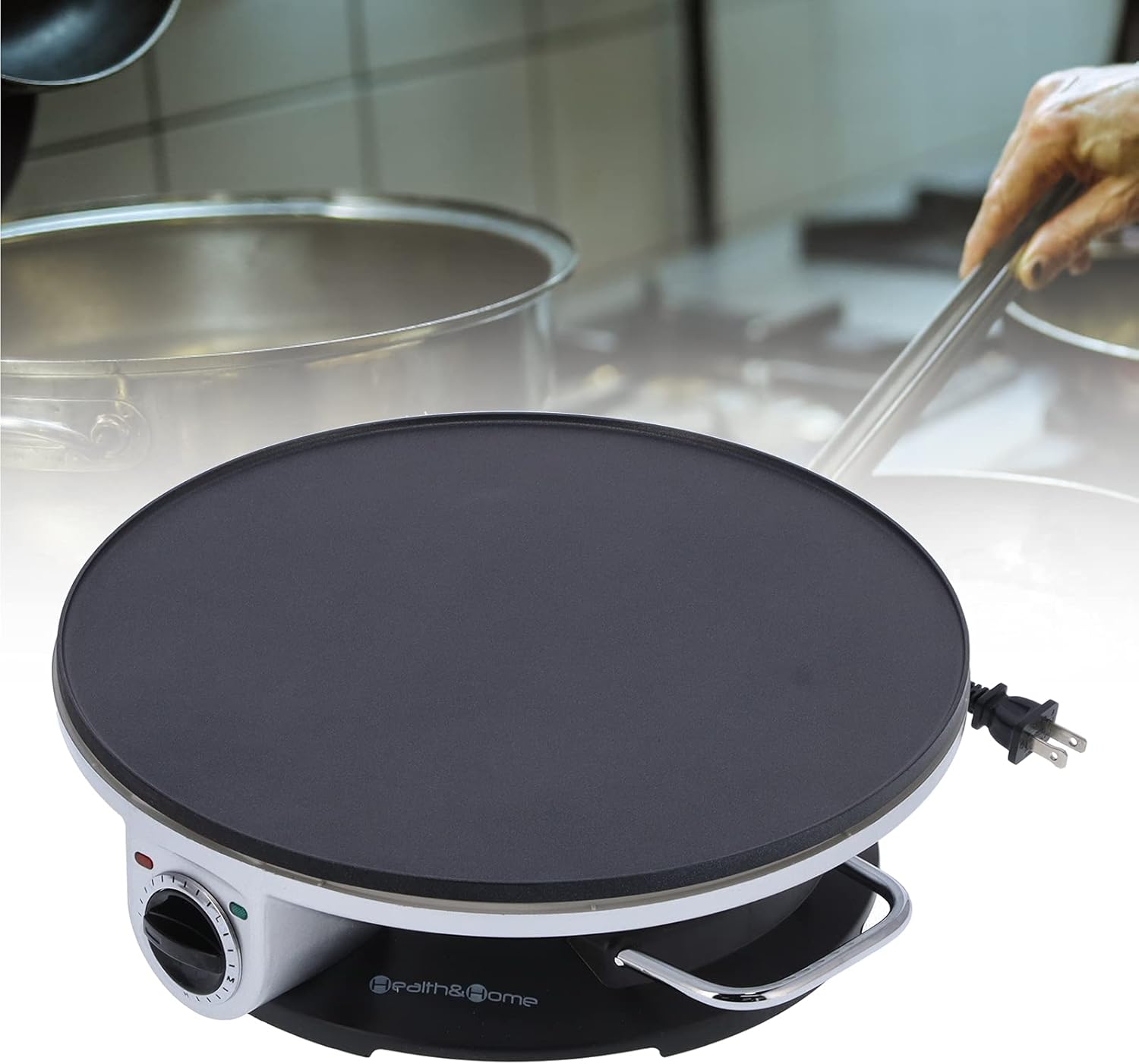 FLEXMAN 1000W Electric Crepe Maker, 13in Non Stick Pan with 3 Temperature Settings G8698