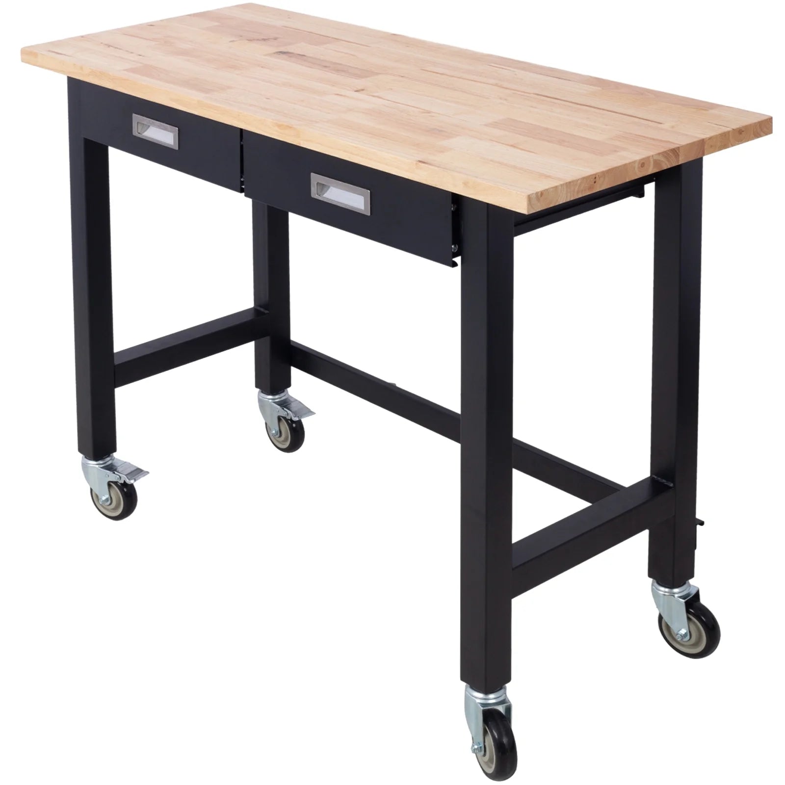 48in Adjustable Bamboo Workbench with Drawer and Wheels S221