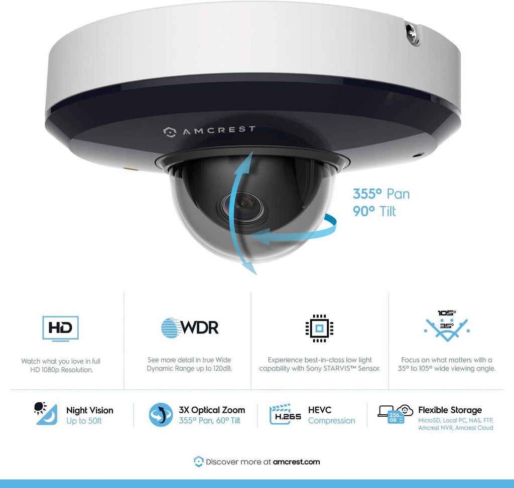 Outdoor PTZ IP Dome Camera 1080p Night Vision k7
