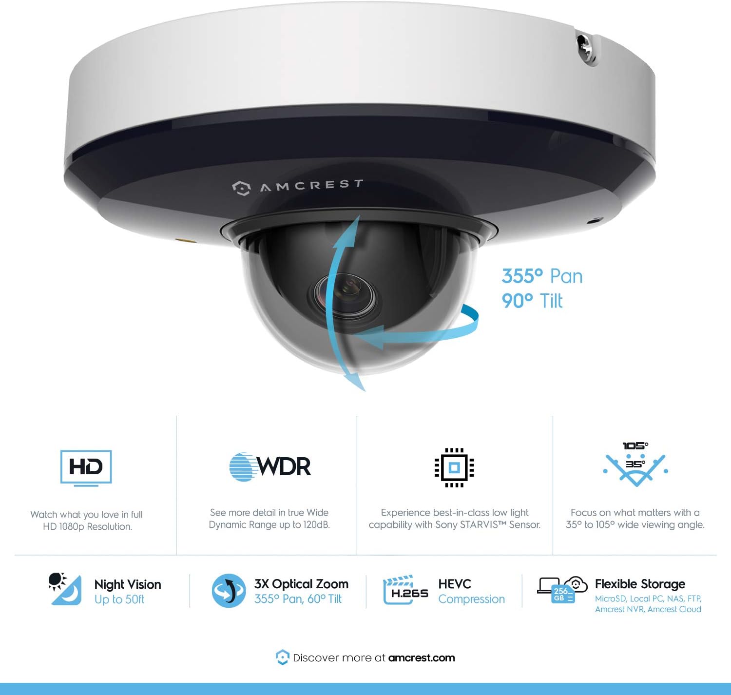 Outdoor PTZ IP Dome Camera 1080p Night Vision k7