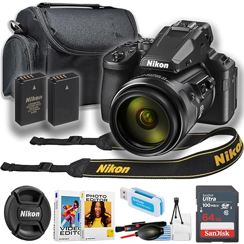 Nikon COOLPIX P950 Digital Camera + Sandisk 64GB Ultra Memory Card + Camera Case + More (12pc Bundle) - Radiant Selections