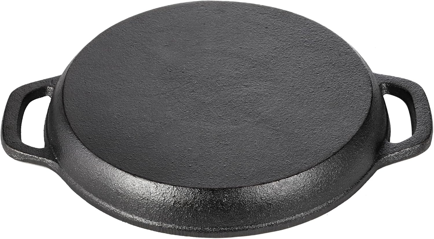 WUWEOT Cast Iron Wedge Pan, Nonstick Round Corn Bread Skillet with Double Handles N23081
