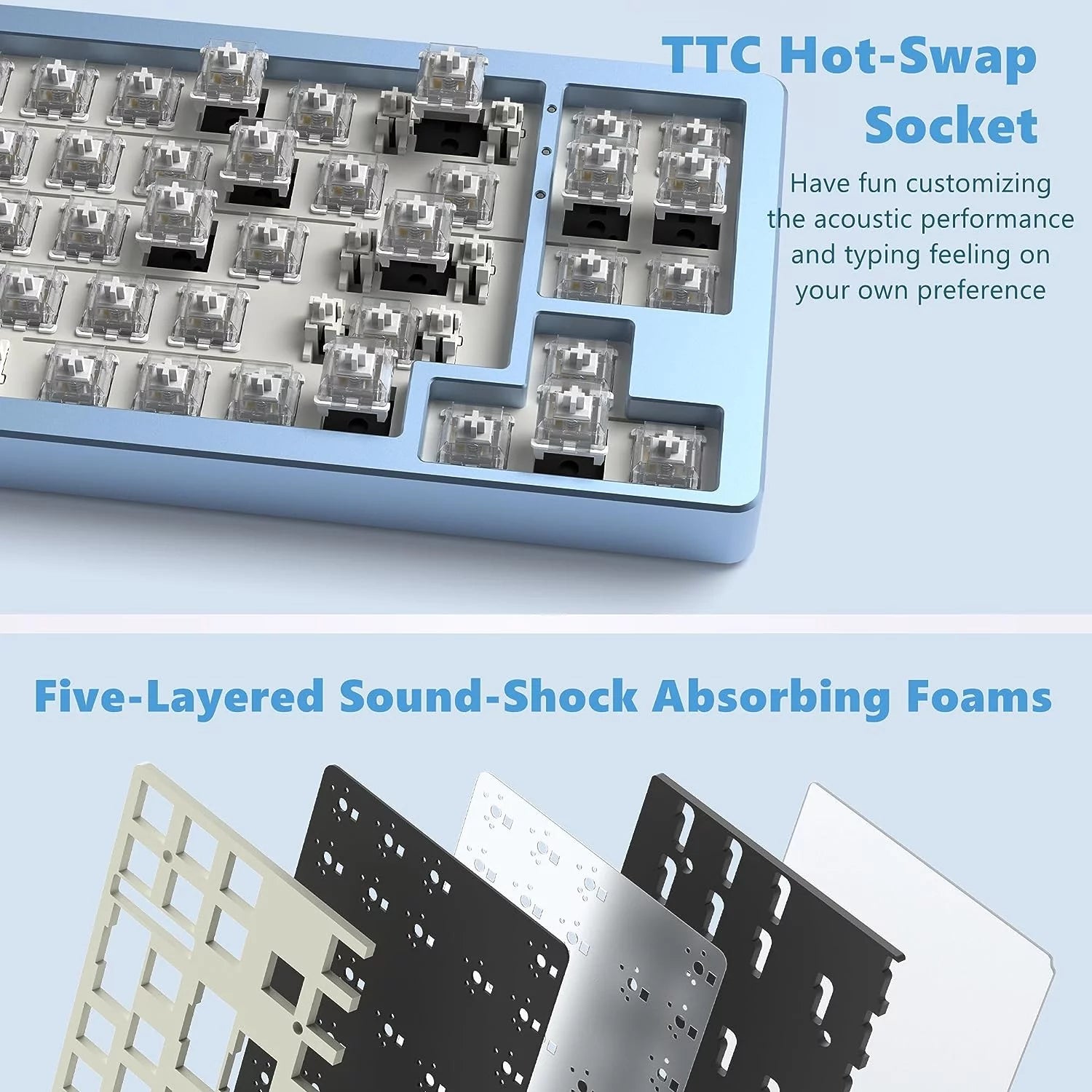 75% Wireless Mechanical Keyboard, Hot-swappable RGB, Aluminum Shell, Bluetooth/2.4G/Wired k7