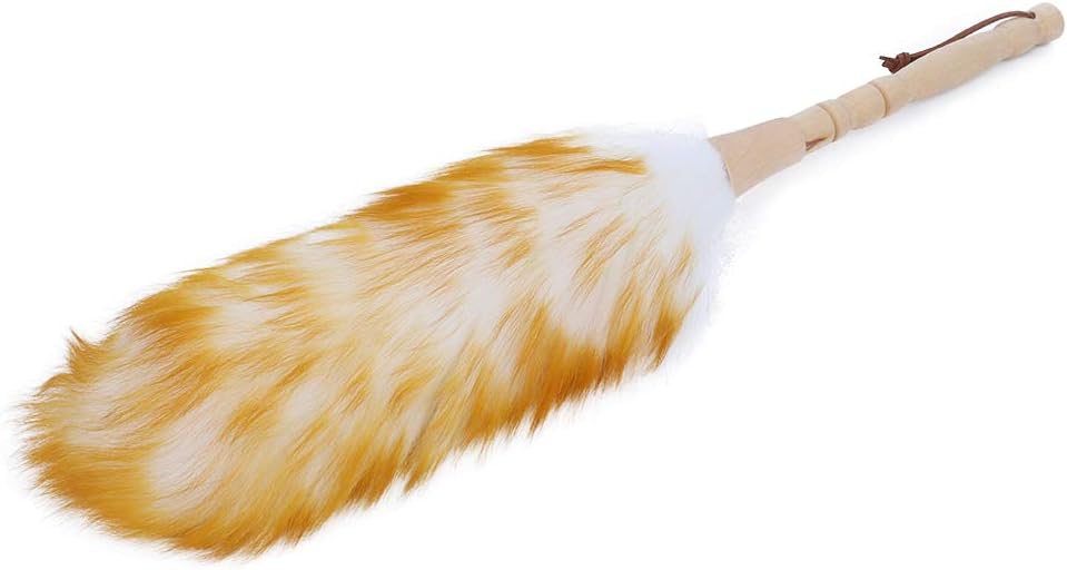 Soft Wool Duster with Wooden Handle for Household Cleaning W9302