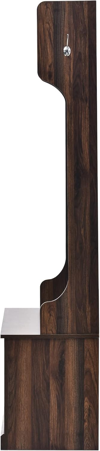 Hall Tree with 6 Hooks and Storage Bench, 39.4INCH, Tiger S75288