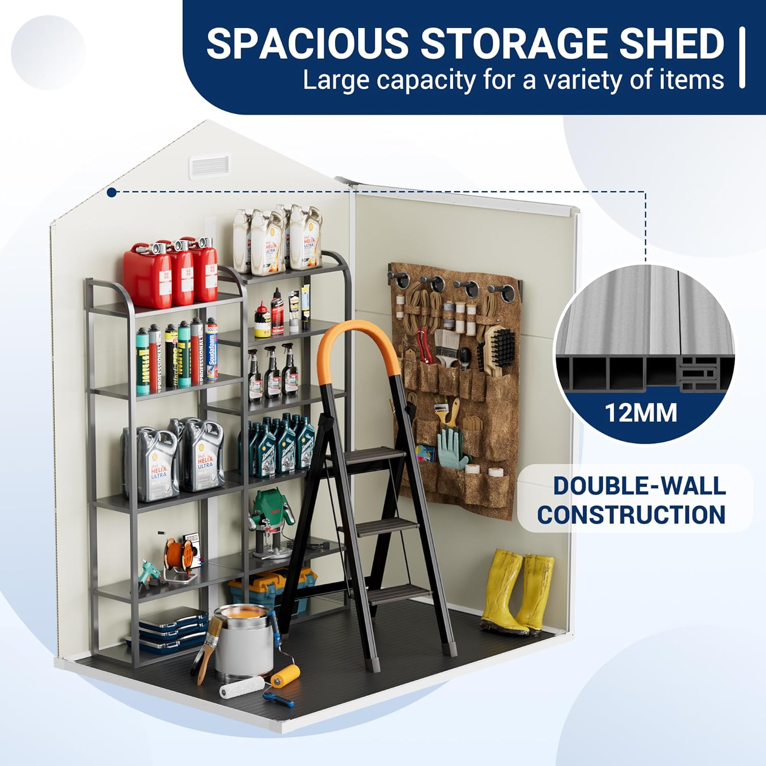 Outdoor Resin Storage Shed with Lockable Door 6x4.5 FT k7