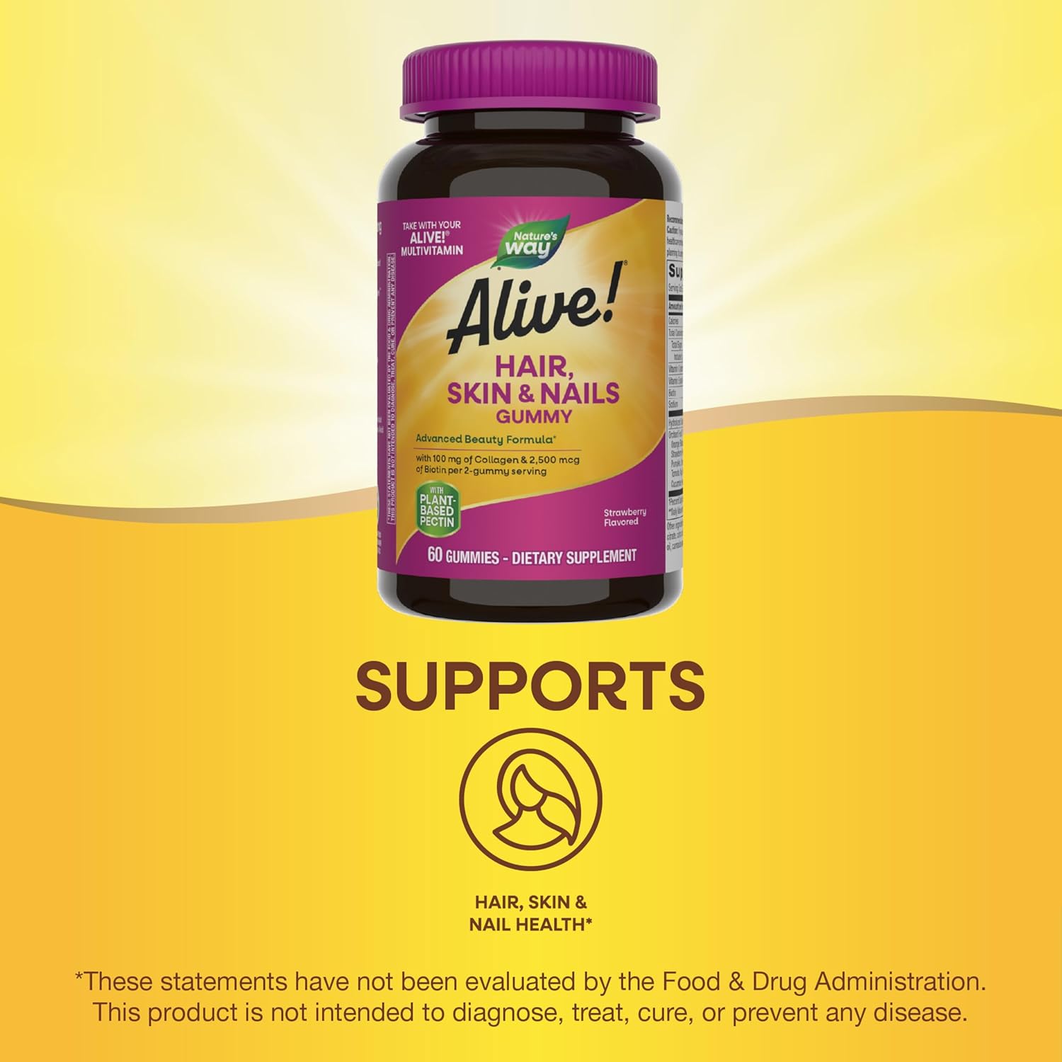 Hair Skin & Nails Gummies with Biotin and Collagen Strawberry a7