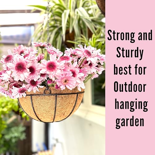Hanging Planters with Coco Liner 3 Pack 10 Inch Outdoor Metal Wire Basket a7