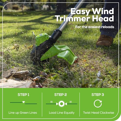 Cordless String Trimmer and Leaf Blower Combo Kit with Battery Charger a7