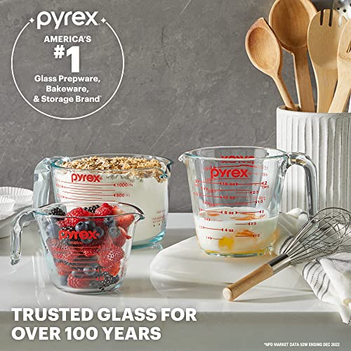 Pyrex 4-Cup Glass Measuring Cup, Microwave and Oven Safe N156598