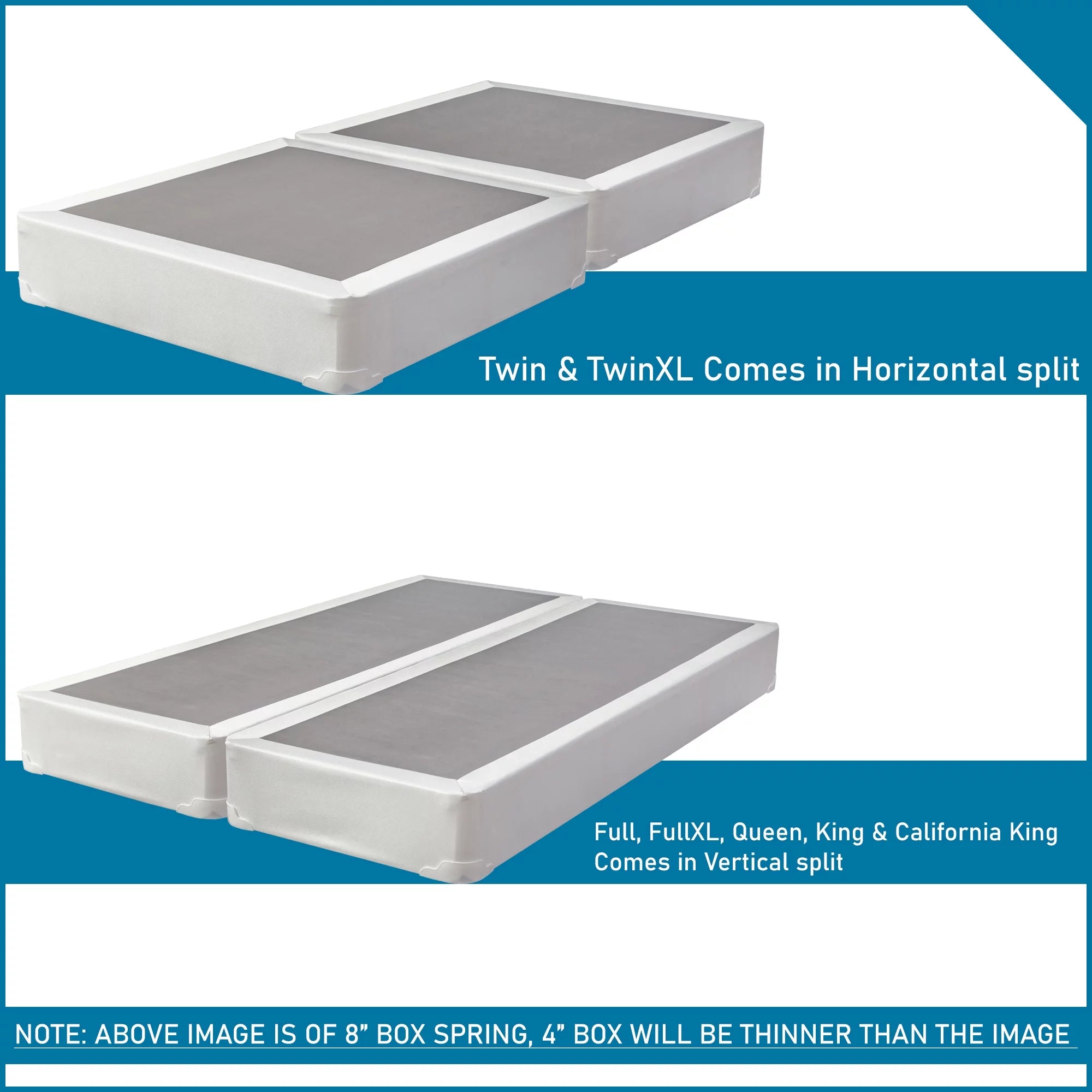 Wayton 8" Split Box Spring for Mattress, Queen F416977