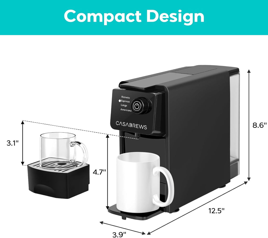 CASABREWS Espresso Machine for Nespresso Original Pods, 20 Bar, Compact F654