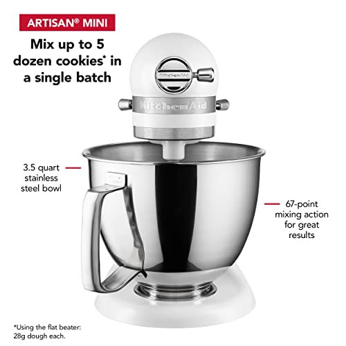 Kitchenaid Artisan Mini Plus 3.5-Qt Tilt-Head Stand Mixer, Matte White G679