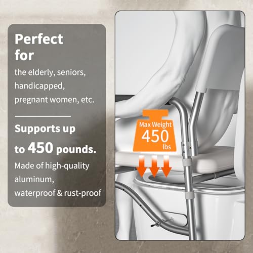 Elevated Toilet Seat with Handles for Seniors 450lbs k7m