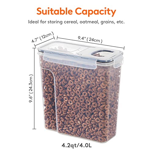 Lifewit 5.5L Cereal Containers with Flip-Top Lids, 4pcs Airtight Food Storage Canister Set D8796