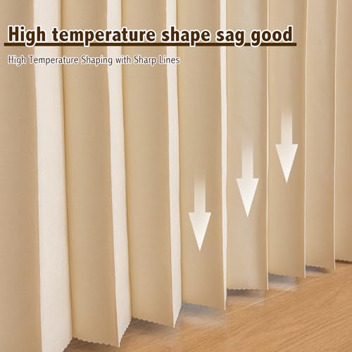 Magnetic Pleated Door Curtain for Bedroom Closet Doorway, Brown 42"W x 78"L with Rod N271998