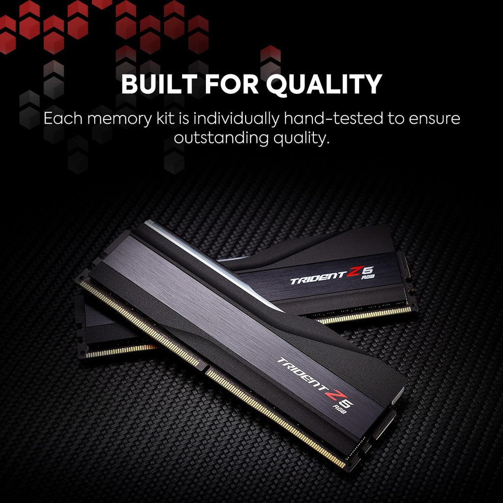 G.SKILL Trident Z5 RGB DDR5 RAM 64GB (2x32GB) 5600MT/s CL36 Desktop Memory UDIMM Matte Black Q549