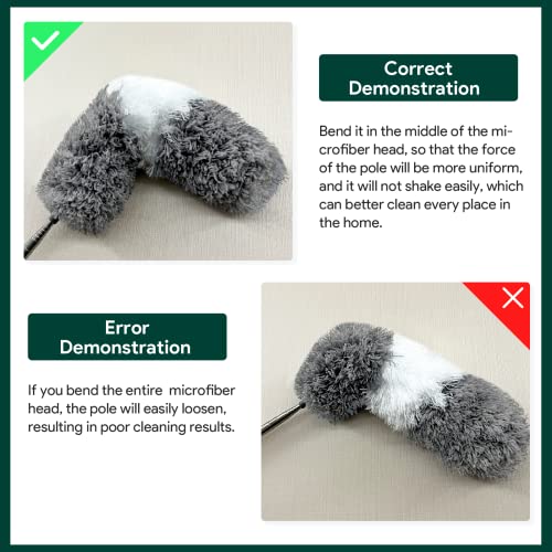 Microfiber Feather Duster Kit with Extendable Pole, Washable a7