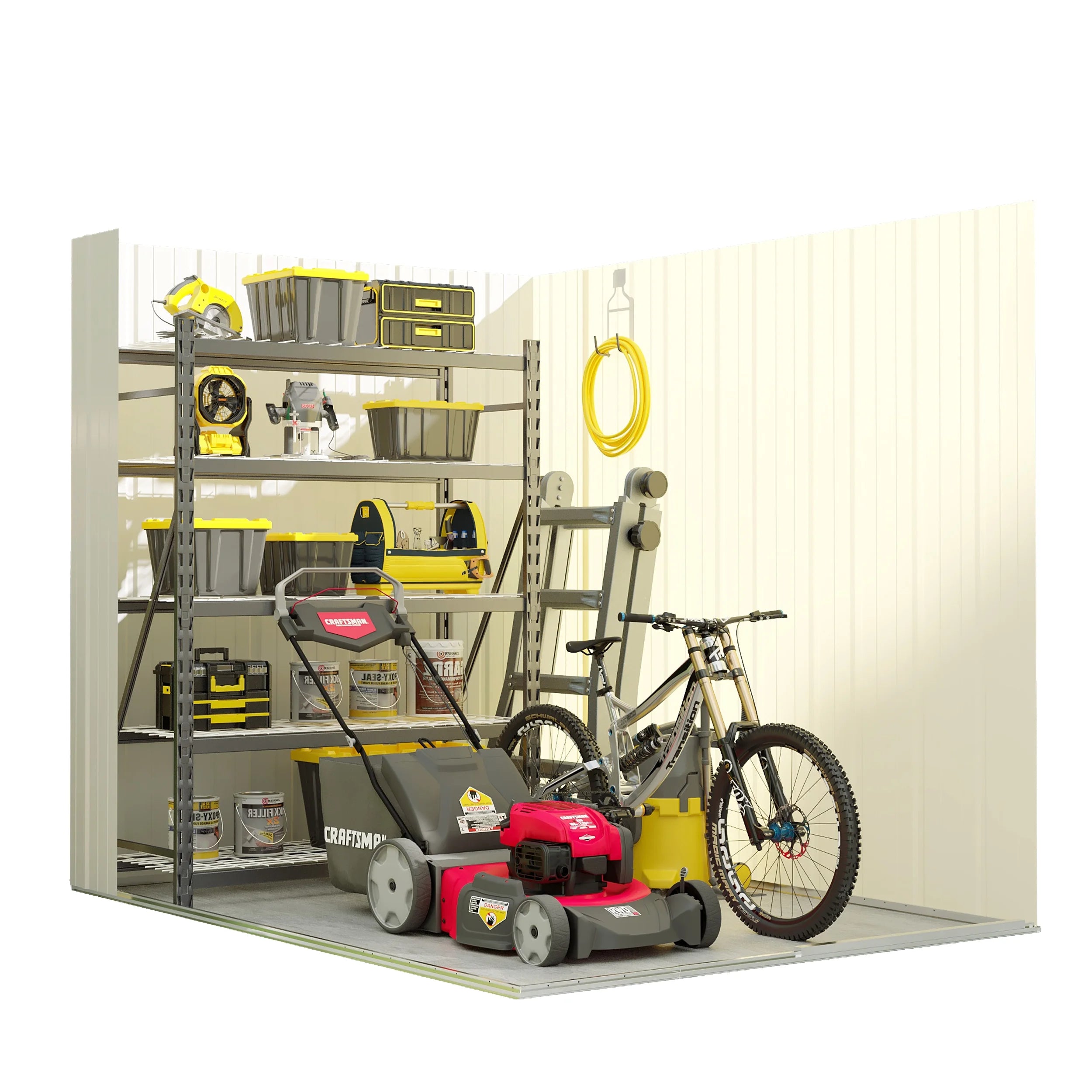 Outdoor Lean-to Metal Storage Shed 5x7ft with Pent Roof U475398