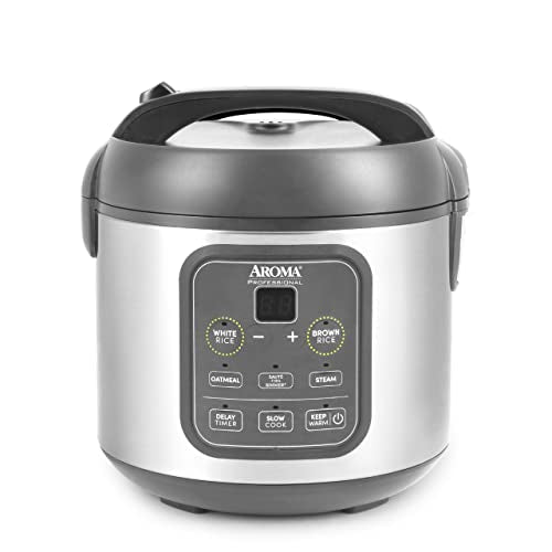 Rice Cooker 4-Cup Uncooked 8-Cup Cooked Stainless Steel a7
