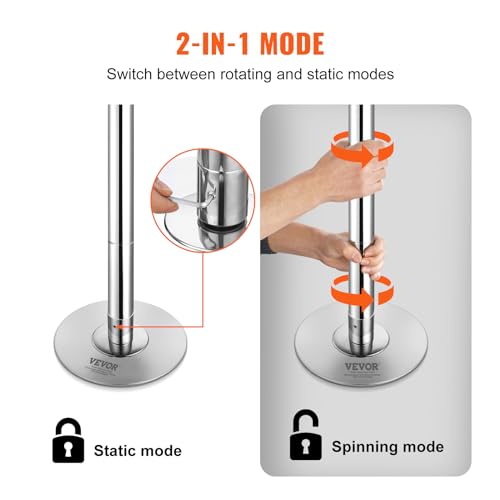 Dancing Pole Spinning Static Portable Removable Stainless Steel Fitness Pole q7k
