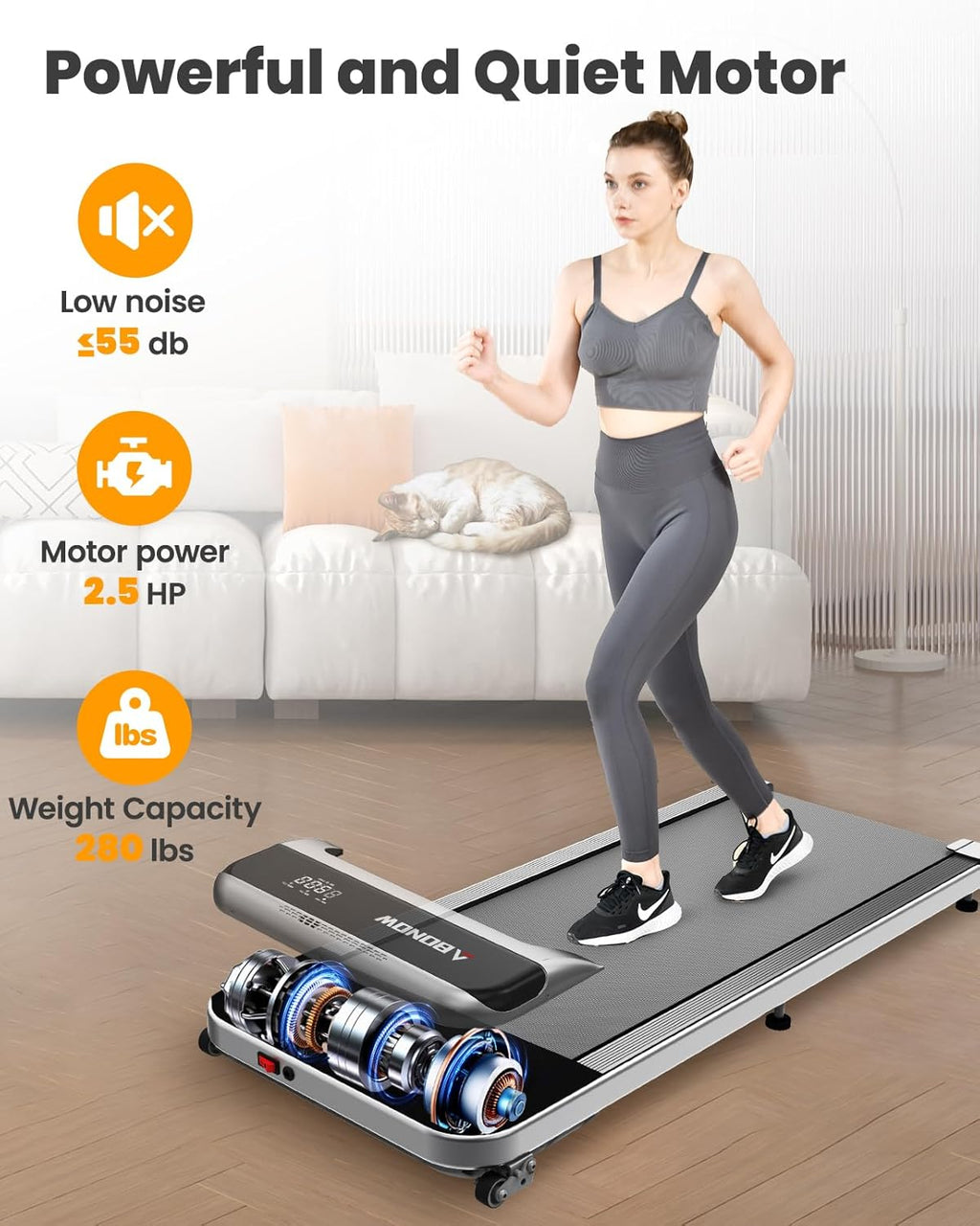 Walking Pad Treadmill for Home Office Remote Control k7m