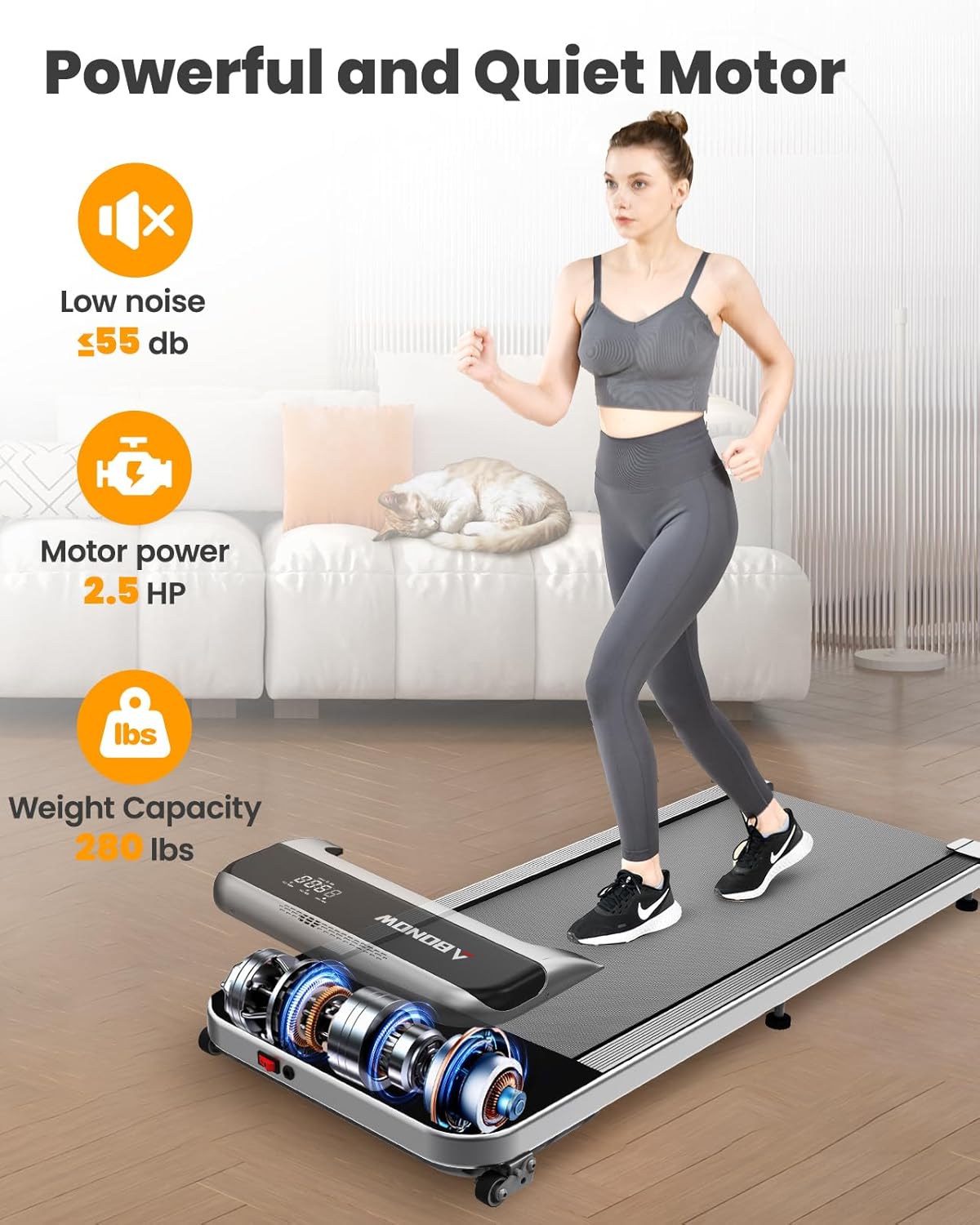 Walking Pad Treadmill for Home Office Remote Control k7m