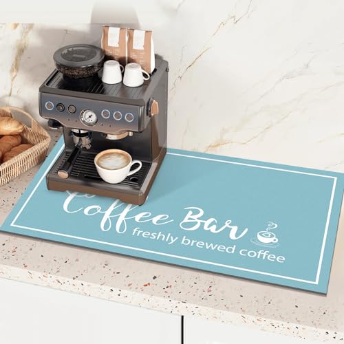 Dish Drying Mat 16"x24" Absorbent Linen Coffee Bar Mat R134