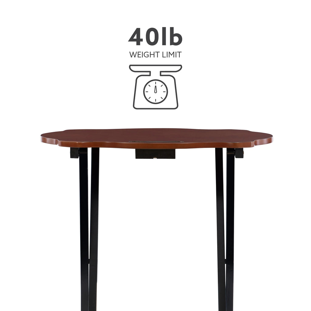Powell Serpentine 5-Piece Folding Side Table TV Tray Set with Stand, Hazelnut/Black H30120
