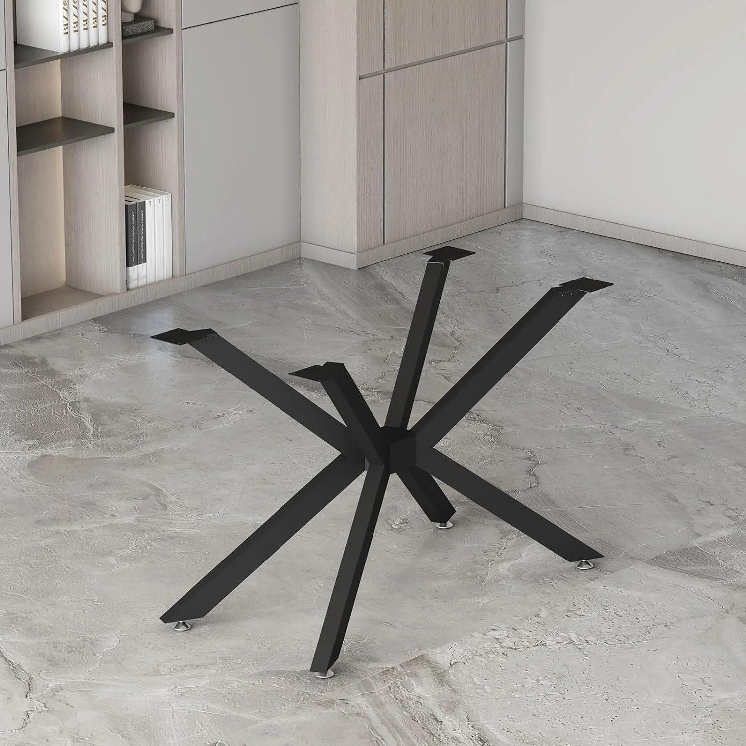 Modern Table Base Black 28" Metal Dining Table Legs with Suction Cups W977438
