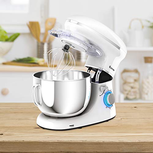 COSTWAY Stand Mixer, 660W 6-Speed Electric Kitchen Mixer with 6.3-Quart Stainless Steel Bowl T80759
