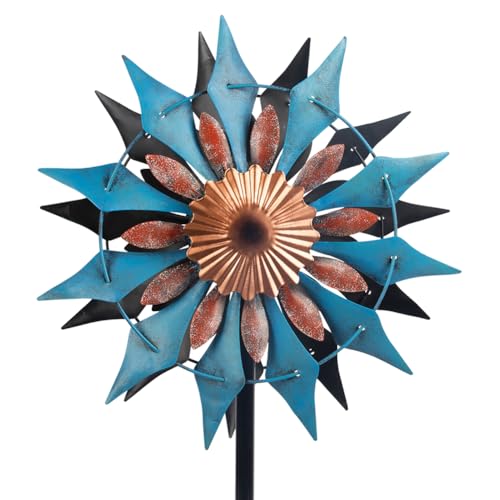 Wind Spinners Outdoor, Metal Wind Spinner, 13.4" W x66 H Kinetic Wind Sculptures & Spinners, Waterproof Windmill for Yard, Garden Decor