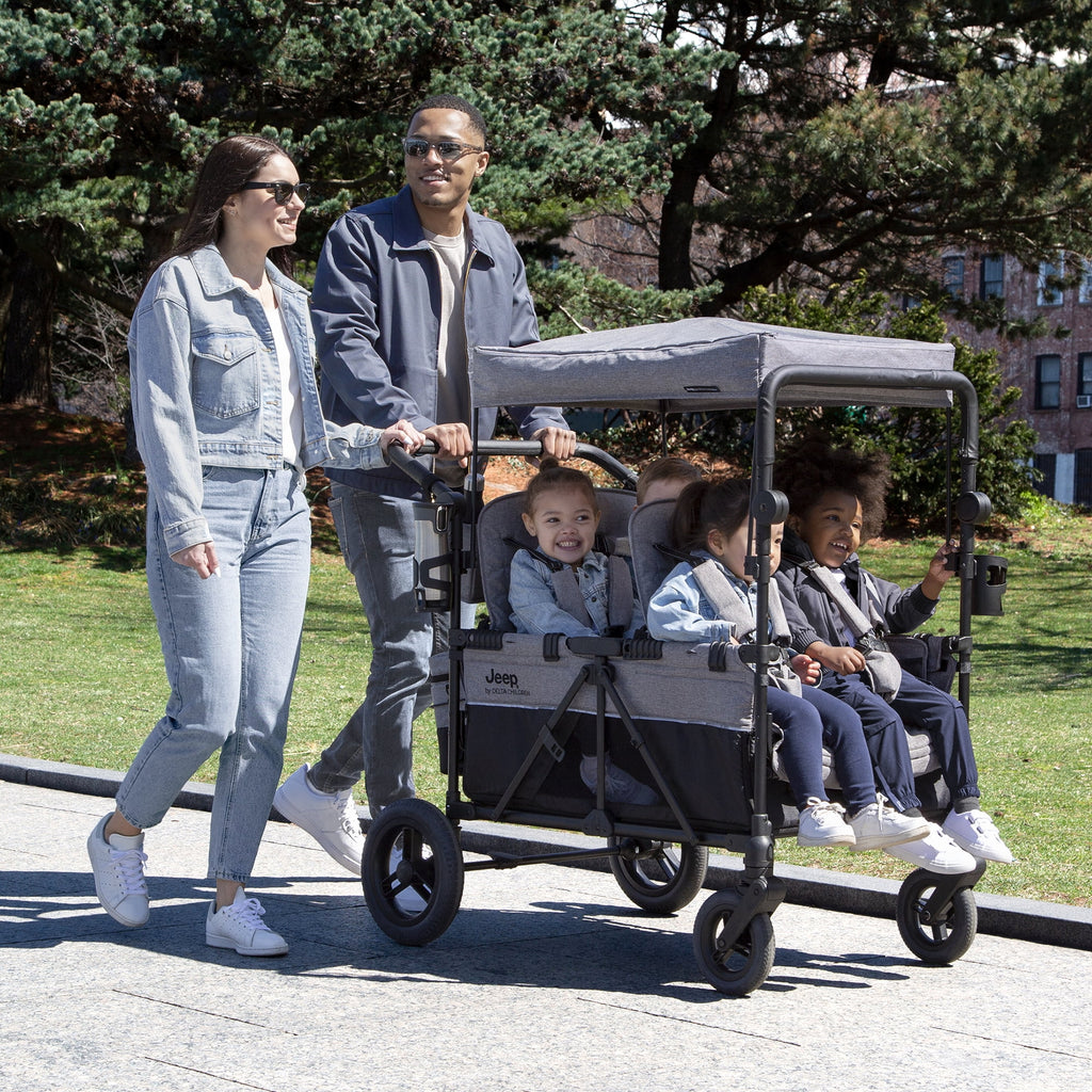 Jeep Wrangler Deluxe 4 Seater Stroller Wagon Grey a7