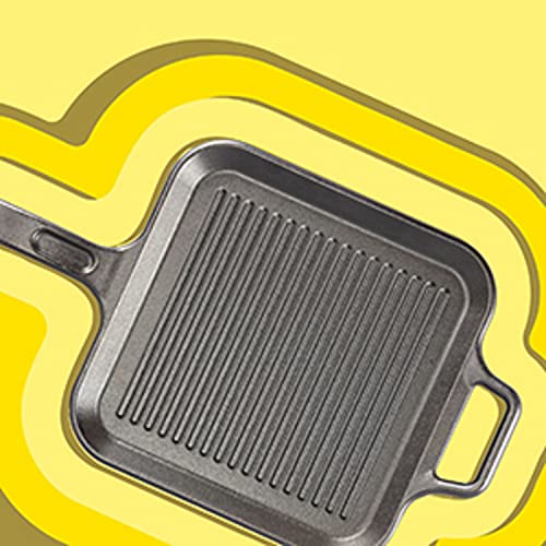 Lodge BOLD 12 Inch Seasoned Cast Iron Grill Pan with Loop Handles X822709