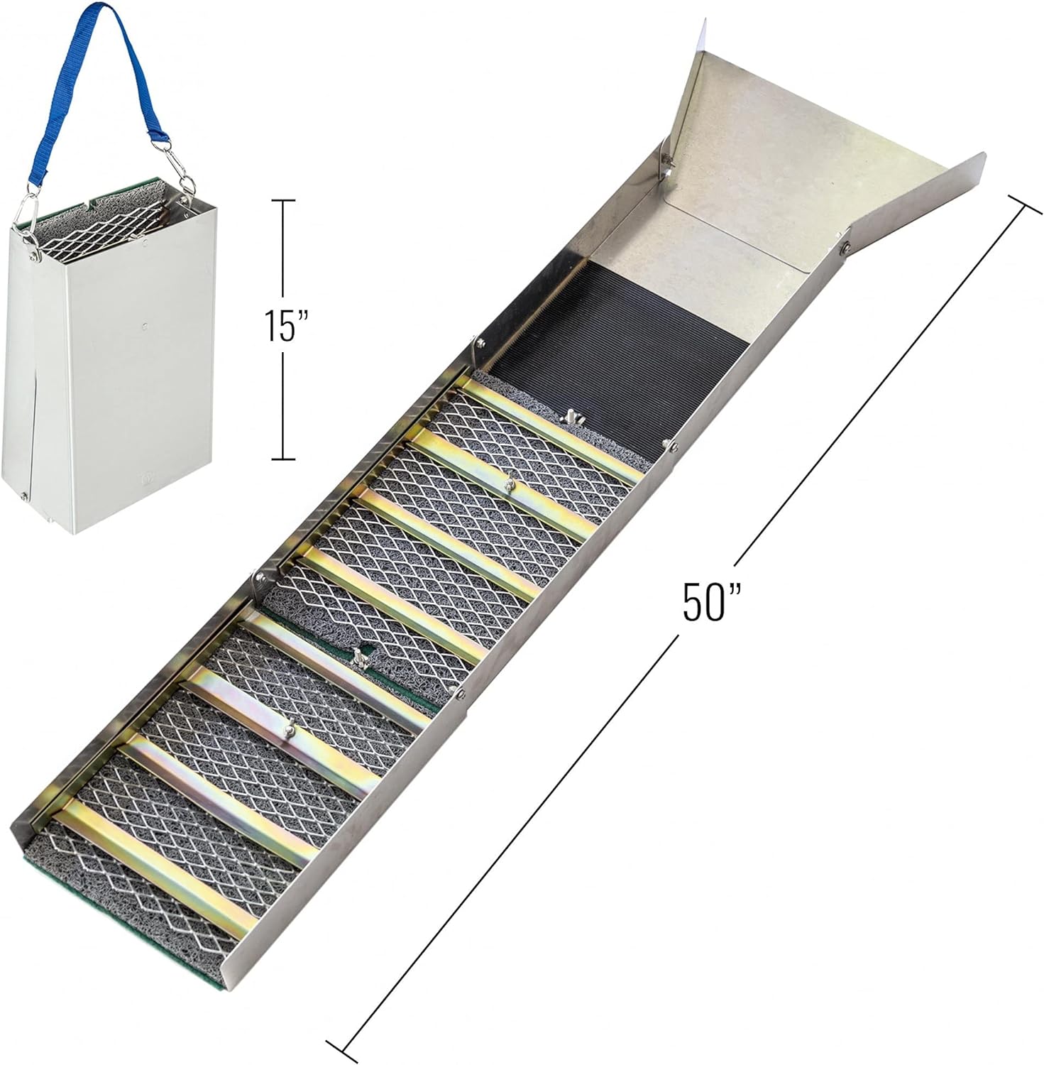 ASR Outdoor Aluminum Sluice Box for Gold Panning Kit Classifier Set N345