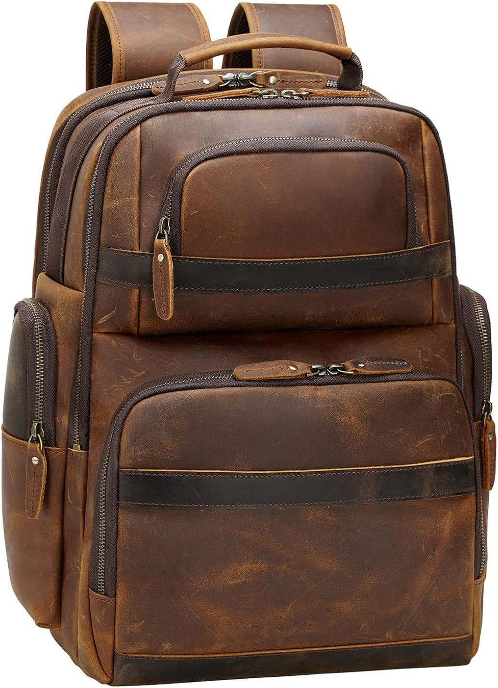 Vintage Leather Backpack Laptop Bag Travel Daypack k7m