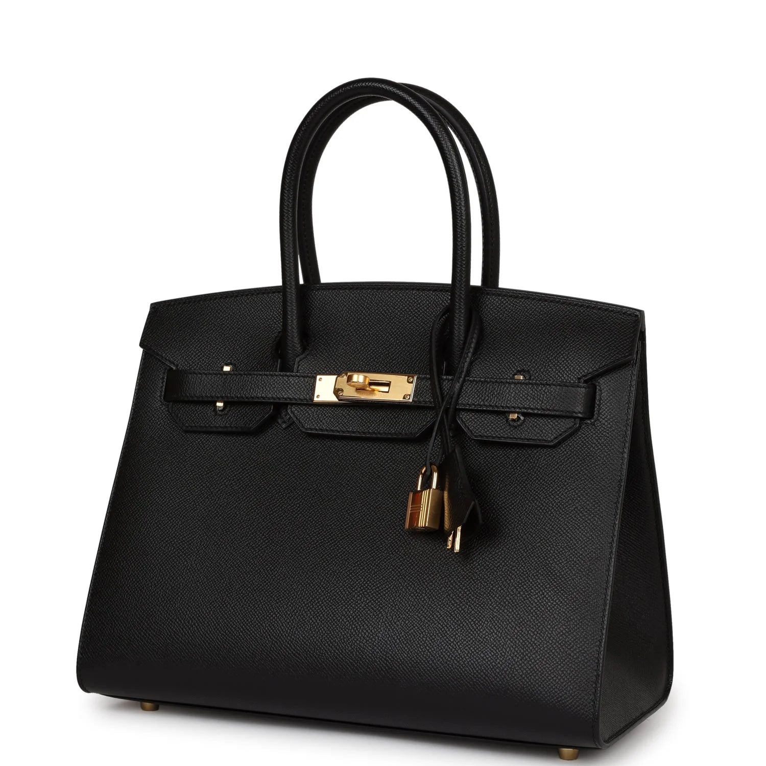 Birkin Sellier 30 Black Epsom Gold Hardware k7