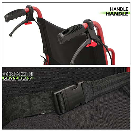 Wheelchair for Adults Foldable Lightweight 16 Inch Seat k7p