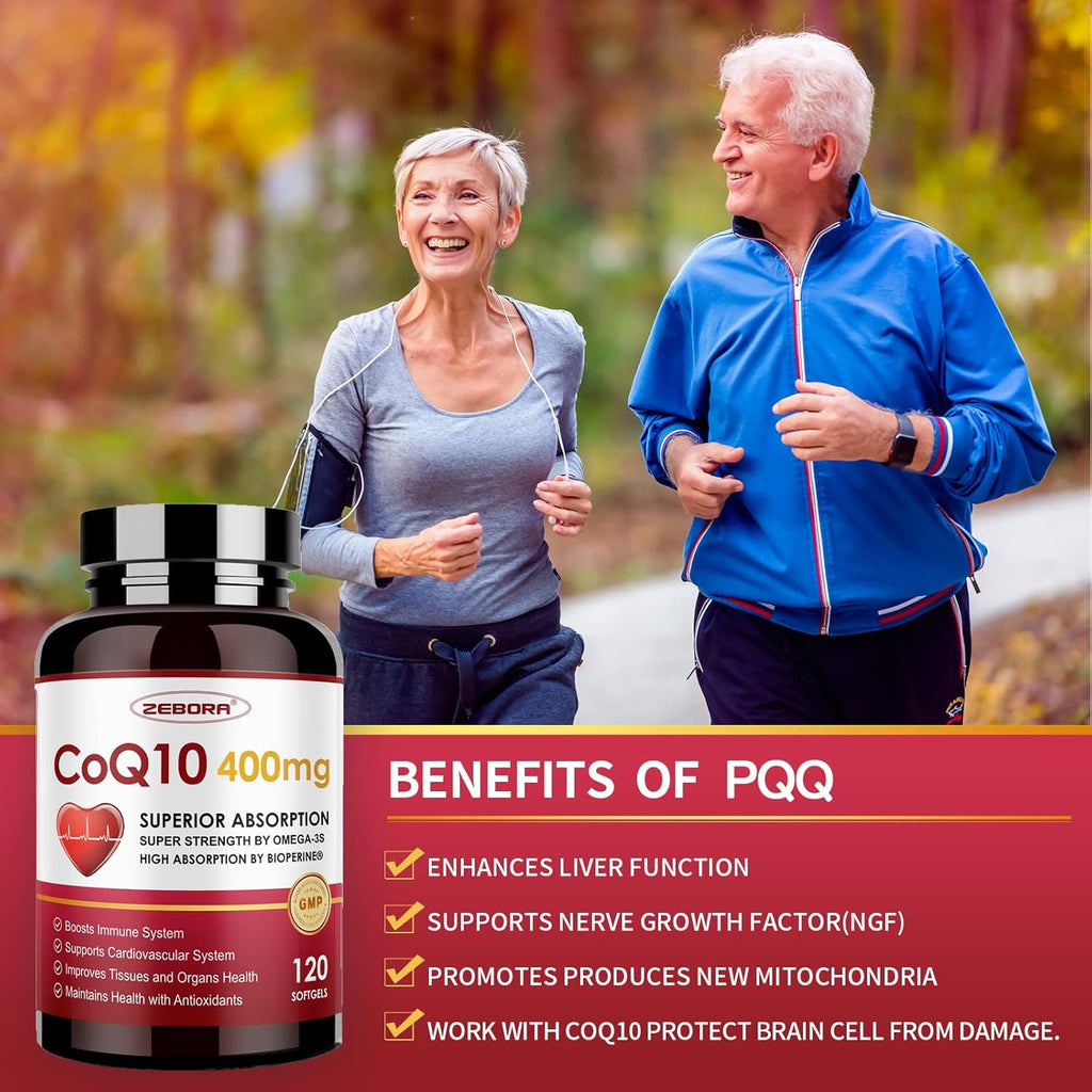 Coenzyme Q10 Softgels with PQQ and Omega-3, Heart Support, 120 Servings k7