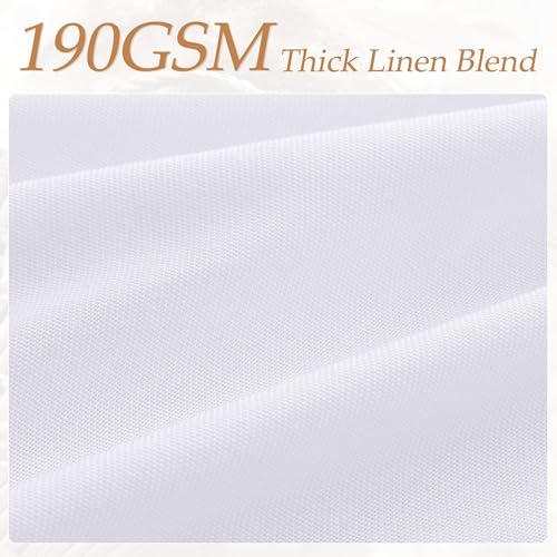 Natural Cream Linen Curtains 90 inch Long 2 Panels Semi Sheer Light Filtering Back Tab Rod Pocket Beige H145308