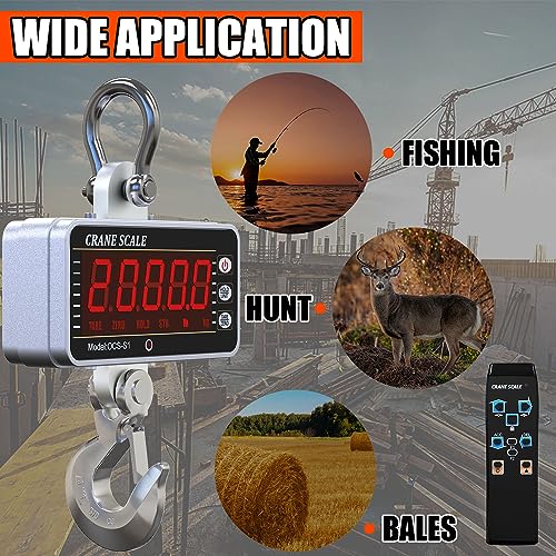 2200lb Digital Crane Scale High Precision Heavy Duty Industrial Hanging Orange k7