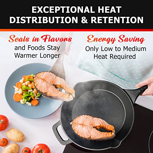 Mueller Pre-Seasoned Heavy-Duty Cast Iron Skillet 10-Inch X783738