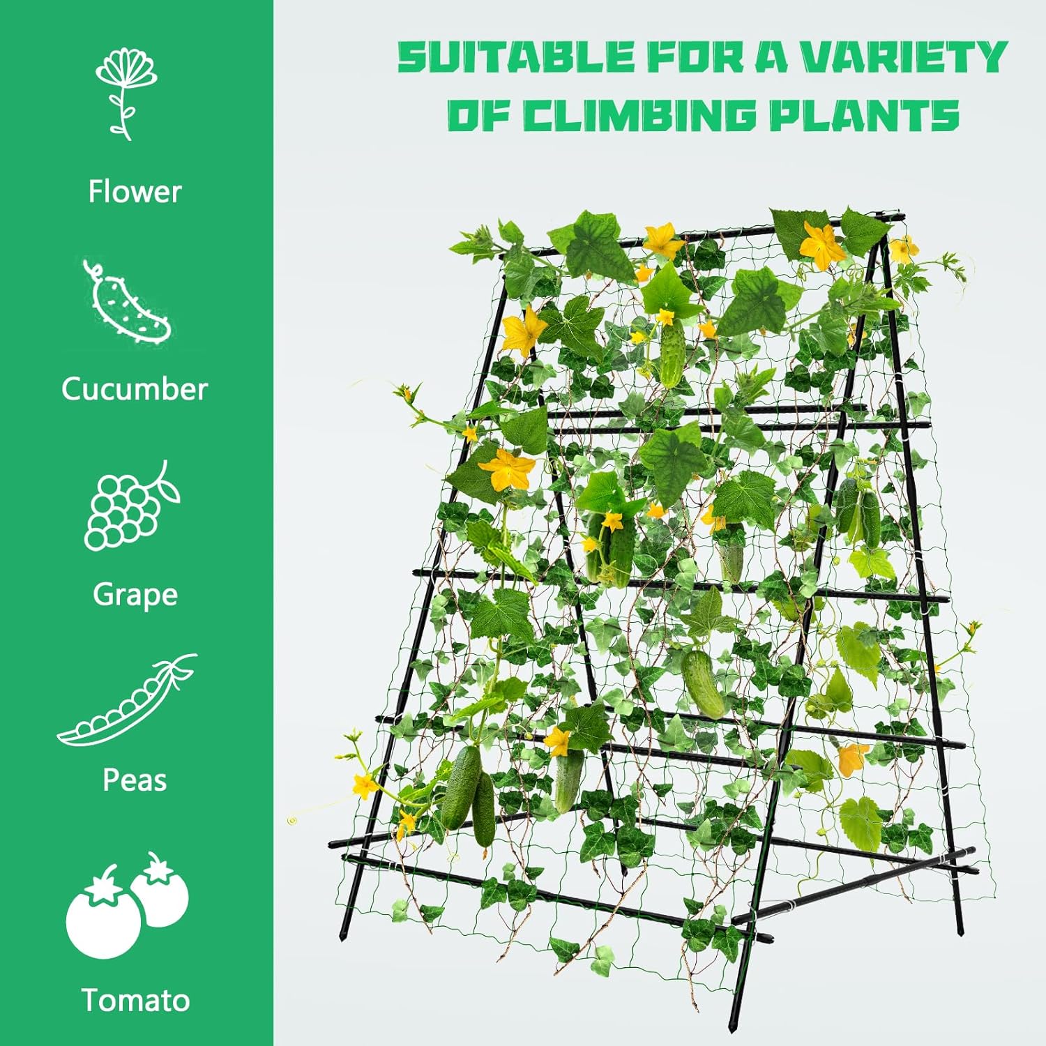 Cucumber Trellis for Climbing Plants A-Frame Garden Support k7m