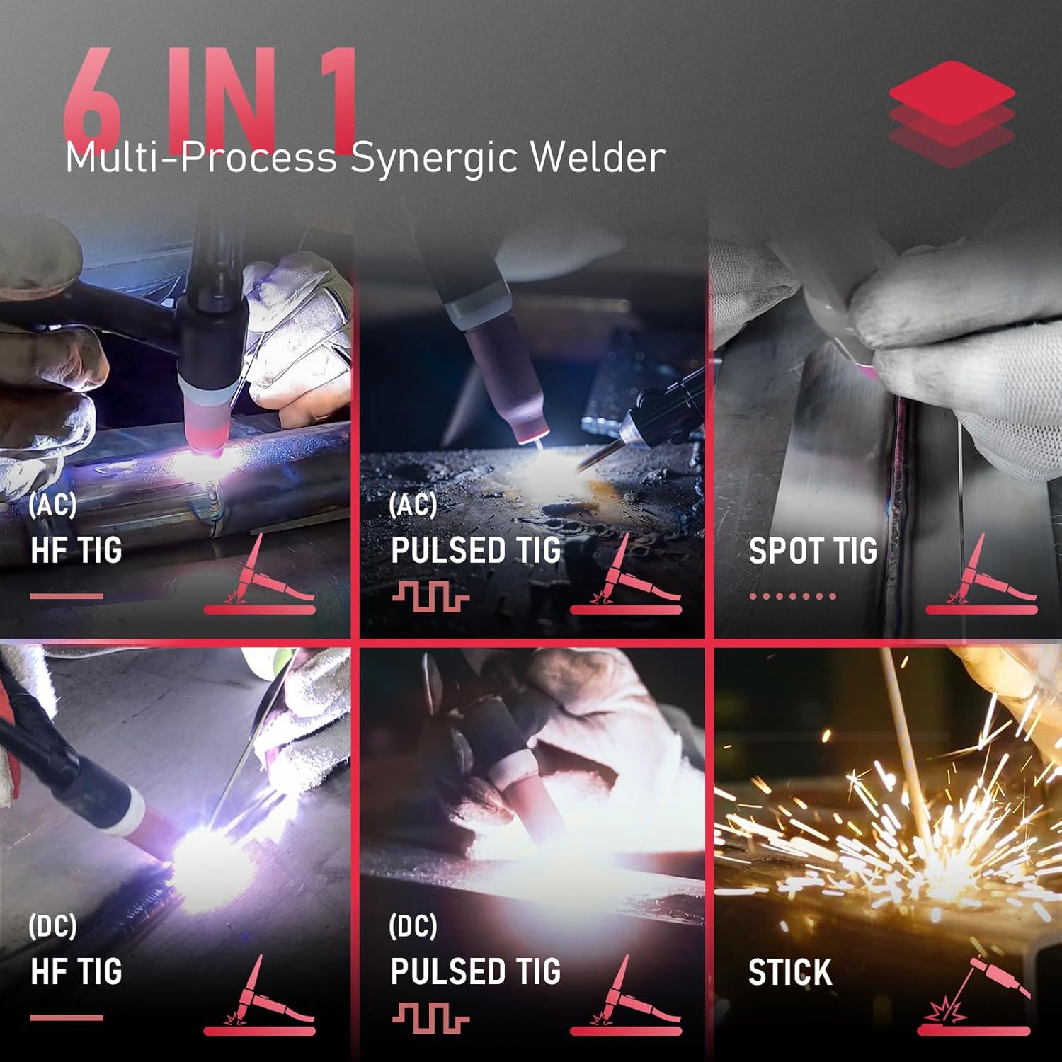 AC/DC Aluminum TIG Welder with Pulse LED Display, Dual Voltage k7m